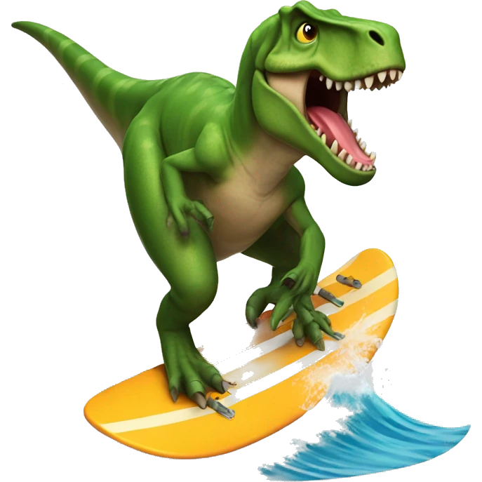 T-rex surfing emoji