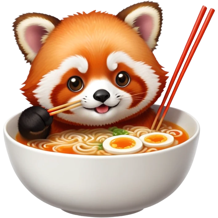 red panda eating ramen  emoji