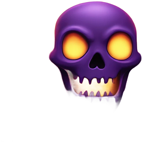 purple flaming skull face tomb emoji