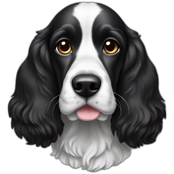 black and white english cocker emoji
