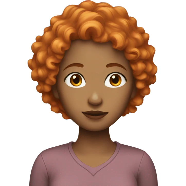 a women with short orange curly hair emoji