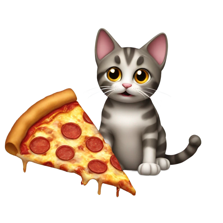 Cat eating pizza  emoji