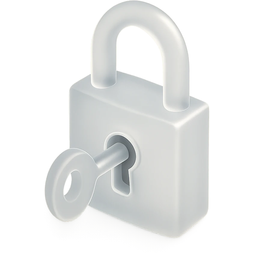 Closed padlock with a key inserted into it emoji