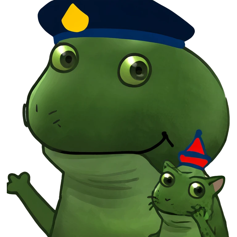 Cat with lizard emoji
