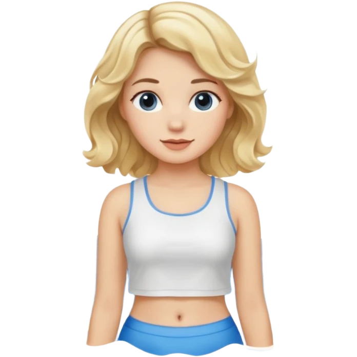 girl with medium length blonde hair wavy bottoms emoji