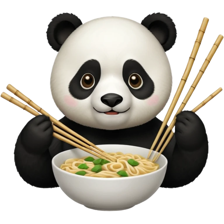 panda eating noodle emoji