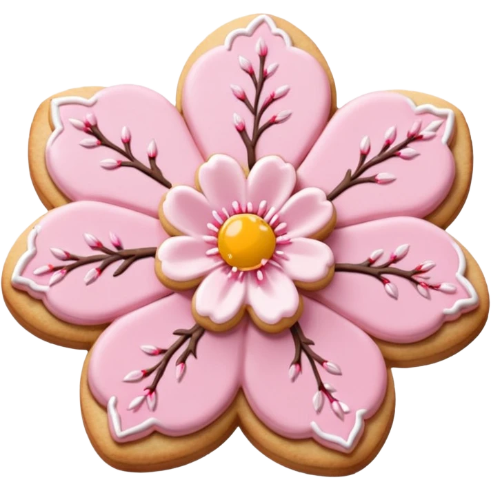 Cherry blossom shaped of a cookie emoji