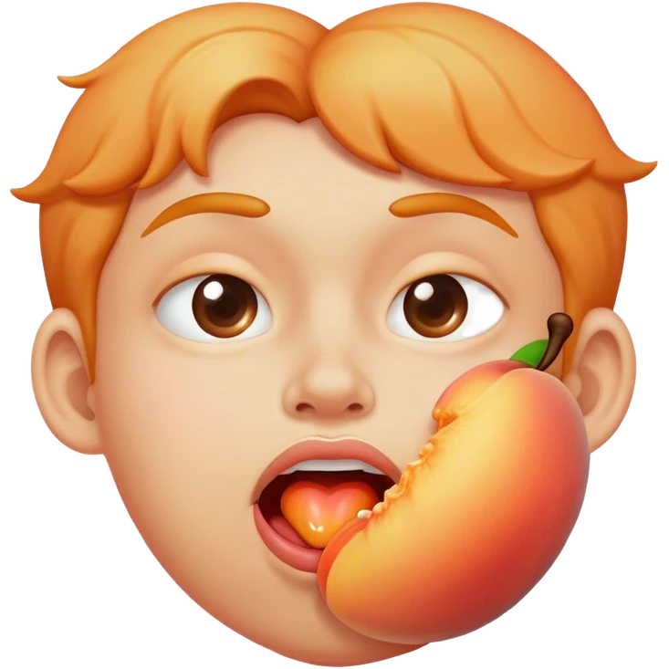 Peach with drool in mouth emoji