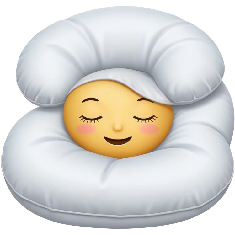 Sleeping pillow with a cozy and relaxed expression, conveying a sense of rest and comfort emoji