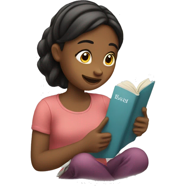 the girl read a book emoji