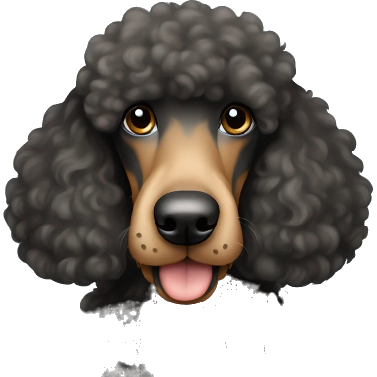 Black and tan standard phantom poodle emoji