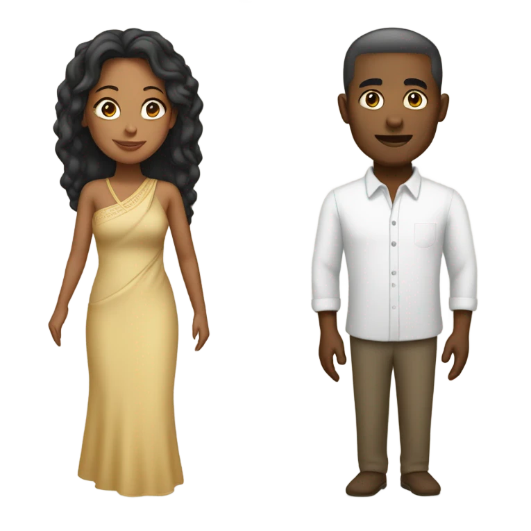 Indo woman and African American man emoji