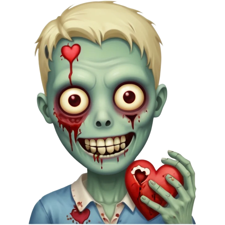  zombie holding heart smiling emoji