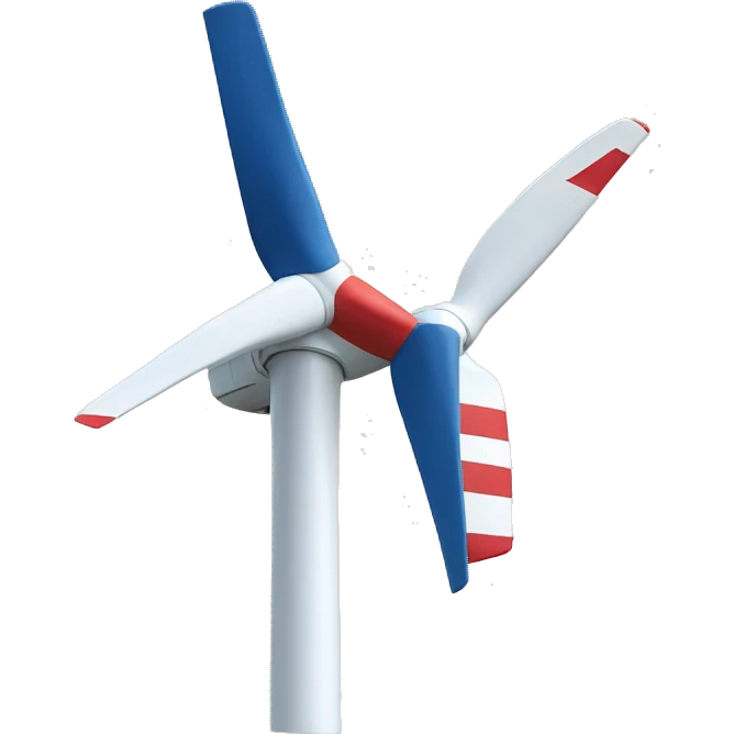 Wind turbine in usa flag colors emoji