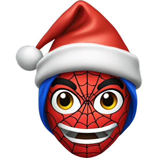 Spiderman With christmas hat emoji