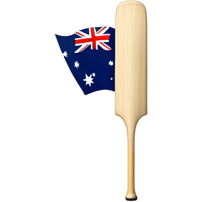 Cricket bat with Australian flag on it  emoji