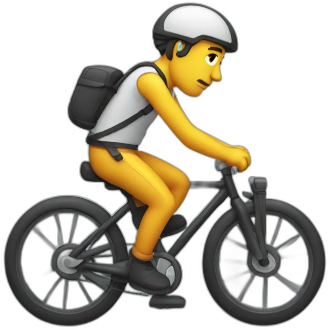 sad developer on a bike emoji