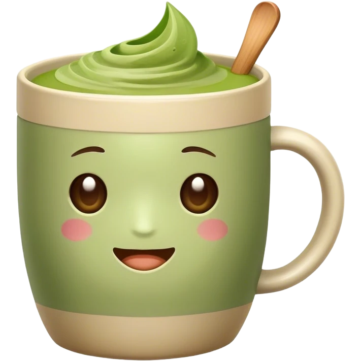 realistic looking matcha in beige mug emoji