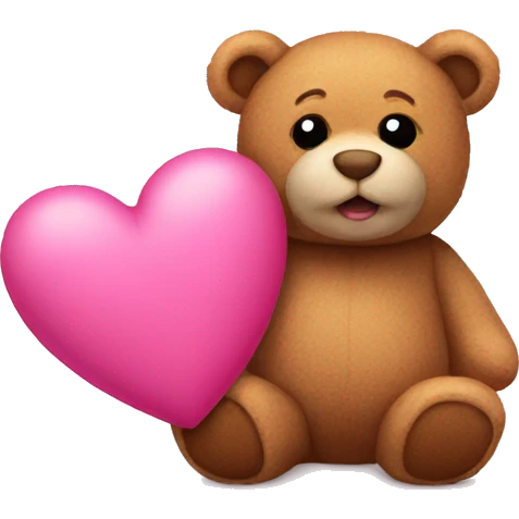 pink heart with teddy bear  emoji