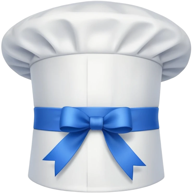 A chef's hat with a blue ribbon. emoji