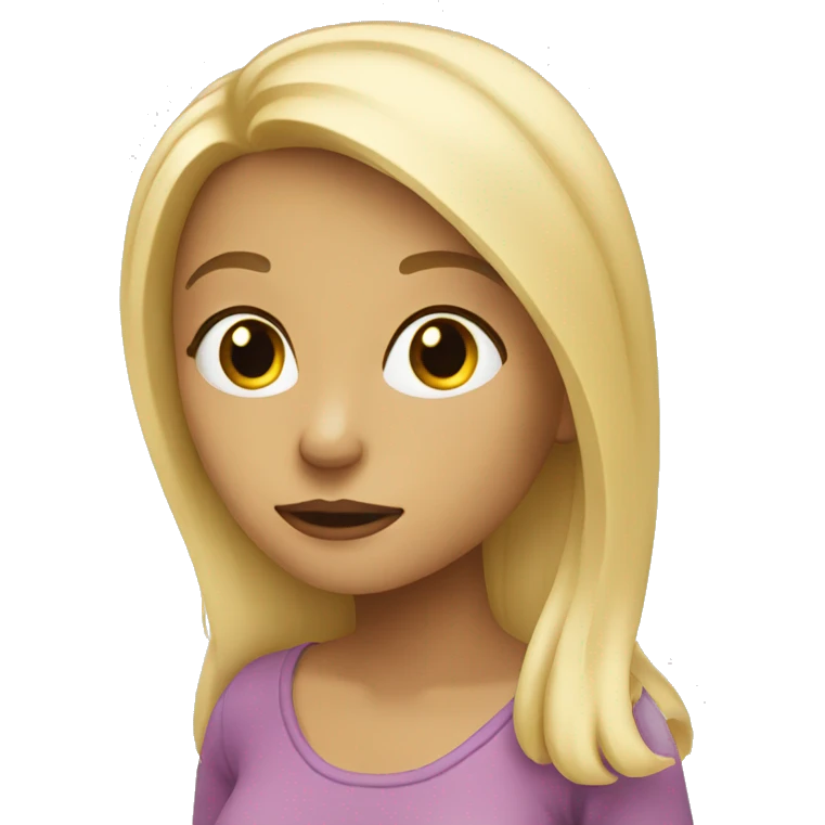 Thoughtful blonde girl emoji