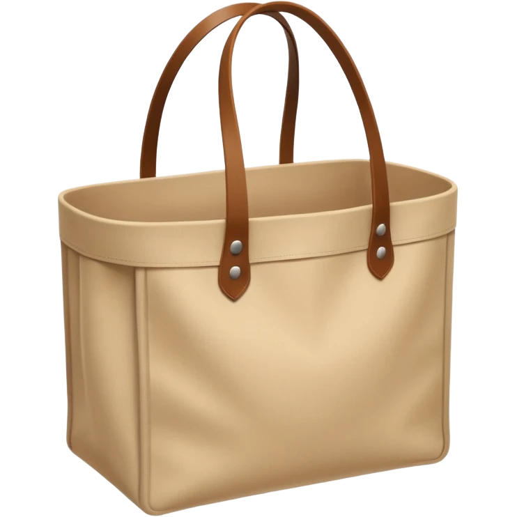 cartoon market bag, do not add stripes and make it empty. Do not add face. Top view emoji