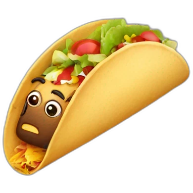 Mexican taco with face emoji