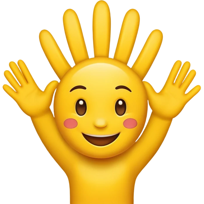 Happy face whit five hi  emoji