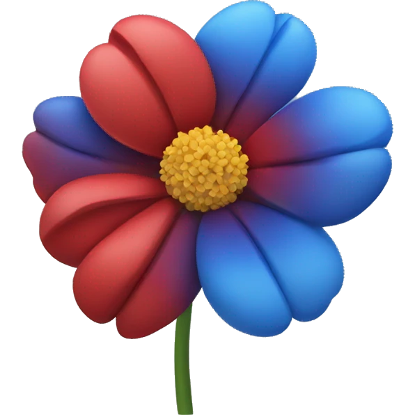 Blue and red flower emoji