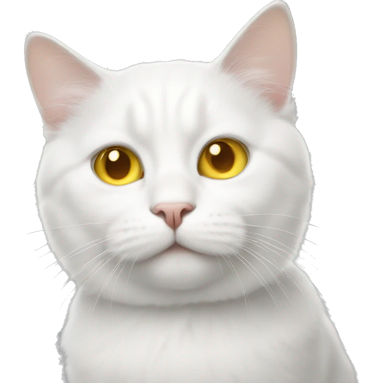 White cat  with yellow eyes emoji