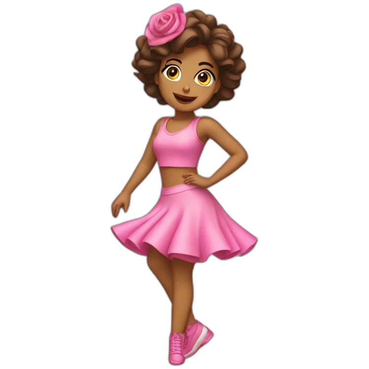 chica vestida de rosa bailando emoji