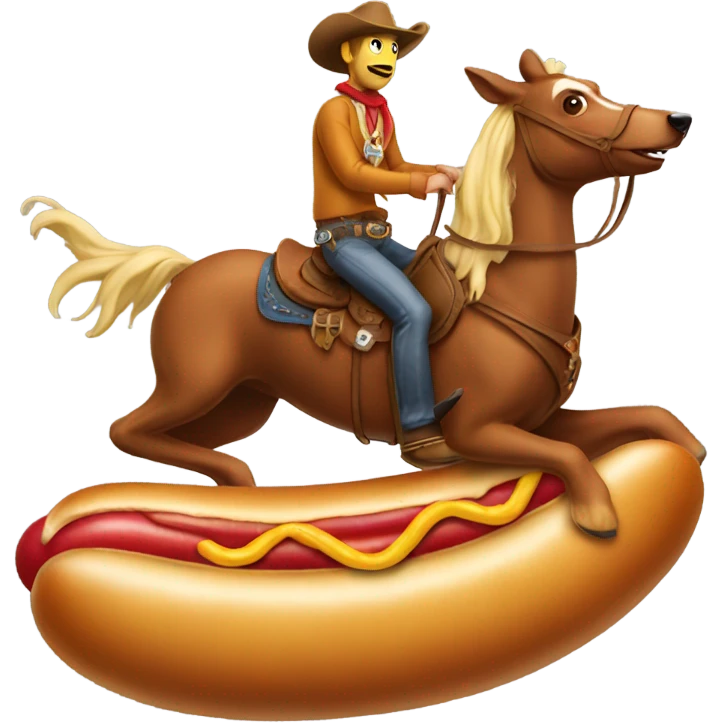 Cowboy riding a hotdog  emoji