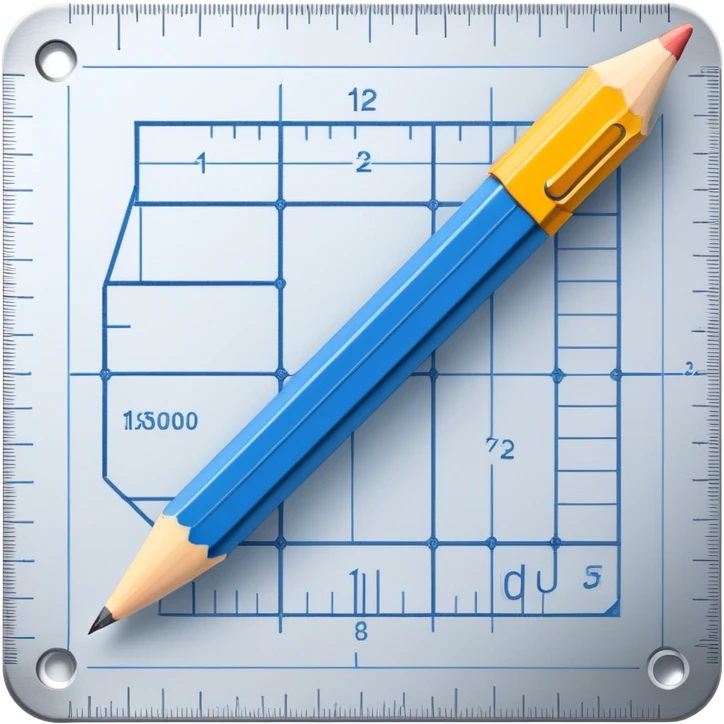 blueprint plan with a pencil and ruler emoji