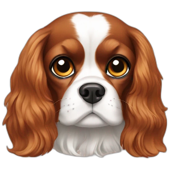 king Charles cavalier with straight hair emoji