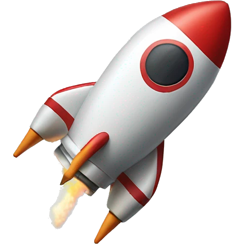 A rocket goes off with ATD written on the back emoji