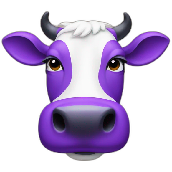 purple cow moustache emoji