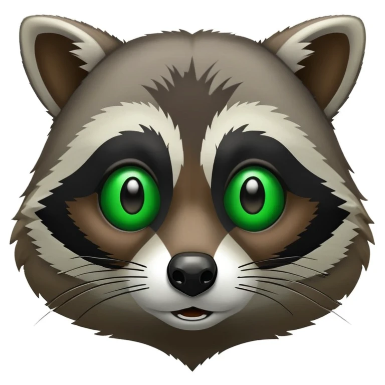 Raccoon face with black computer terminal window in background. The terminal window displays code in green and black. emoji