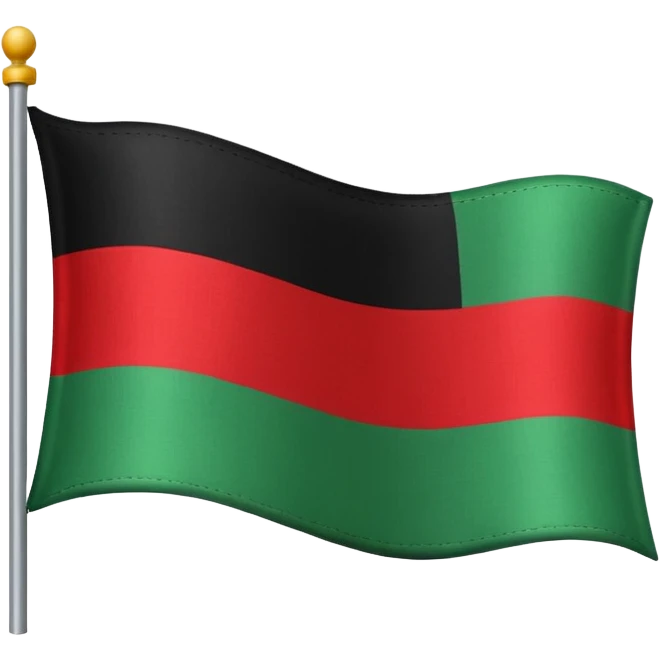 plain Flag with Red, Black and Green horizontal stripes flag   emoji