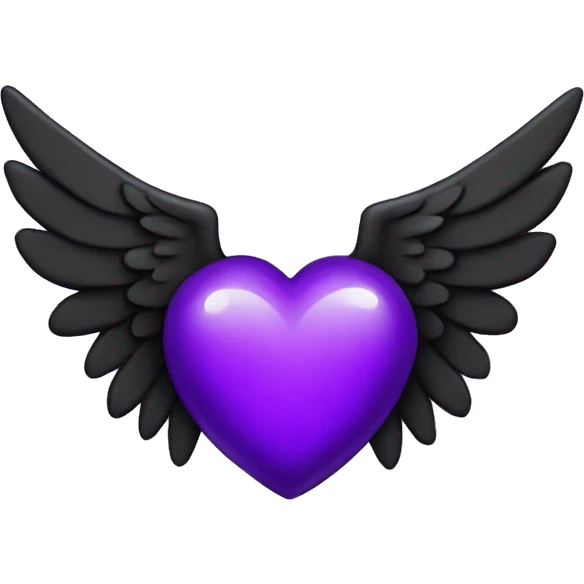 purple heart with black wings emoji