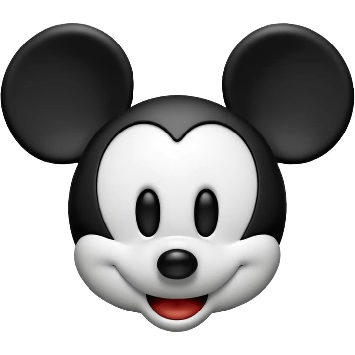 Upside down mickey mouse outline With thin face emoji