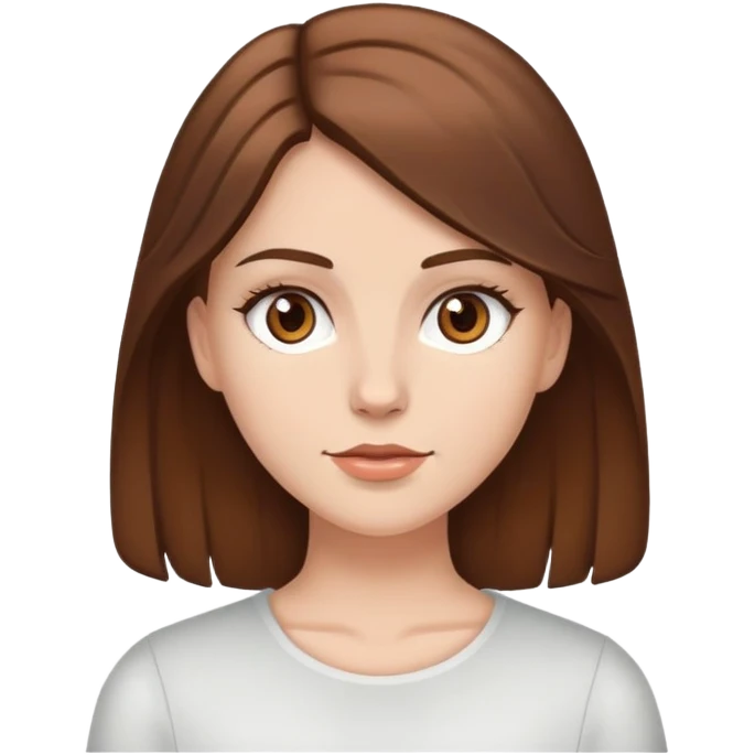 white girl with brown hair and brown eyes emoji