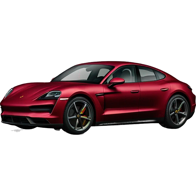 Dark red porsche taycan emoji