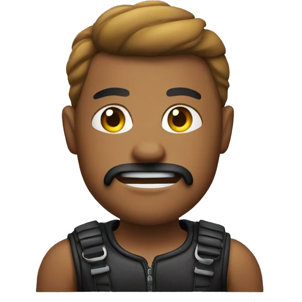 Muscular biker emoji