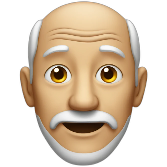 Old man smiling with one eye emoji