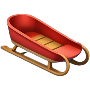 An icon showing a small sled down an icy track. The scene includes dynamic motion lines, icy curves, and a snowy mountain backdrop under a crisp blue sky. Transparent background emphasizes the speed and intensity of the sport. emoji