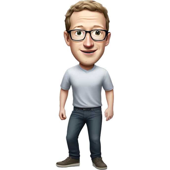 mark zuckerberg in glasses runs full body emoji