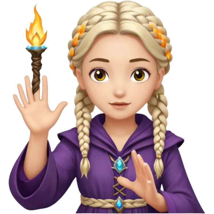 Young sorceress – Braids, sparkling hands





 emoji