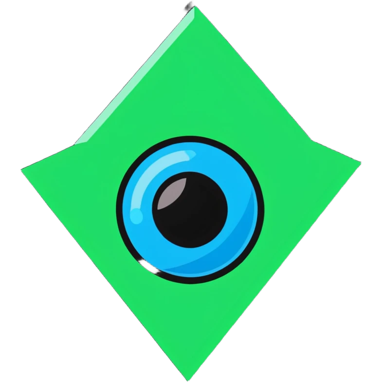 A sparkle with a blue core and green glows emoji