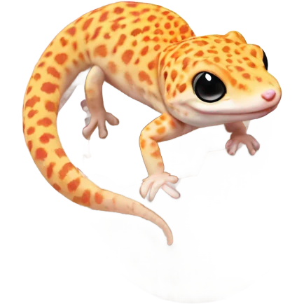 Orange leopard gecko emerges from egg emoji