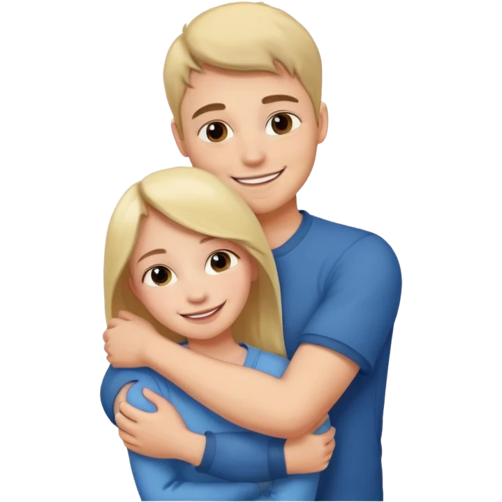  un homme serre sa sœur dans ses bras emoji